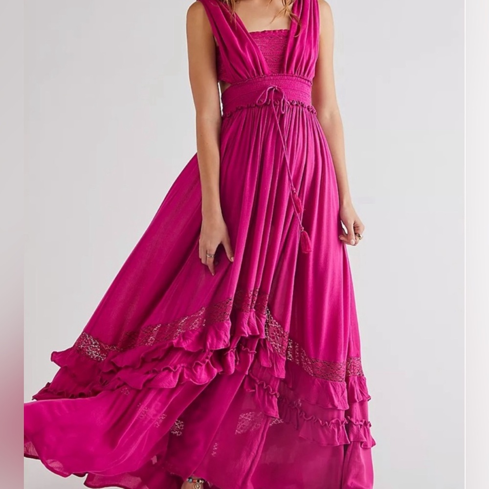 Free People Santa Maria Pink Maxi Dress
